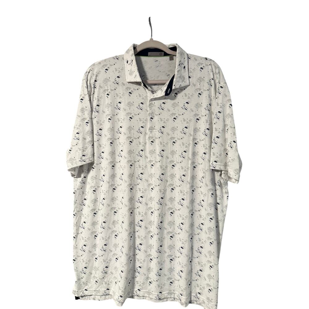 TASC Men Soft Polo Shirt Blue White Gray Size XL